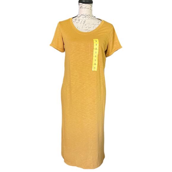 Jessica Simpson Yellow Gold Long Shirt Dress Size Small NEW - Picture 1 of 4
